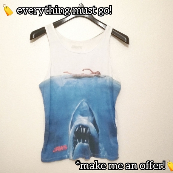 🦈 Men's Jaws Movie Poster Tank Top - Picture 1 of 5